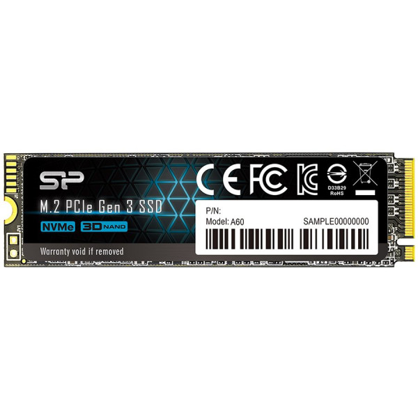 SILICON POWER A60 1TB SSD, M.2 2280, PCIe Gen3x4, SLC Cache, ReadWrite: 22001600 Mbs ( SP001TBP34A60M28 ) 