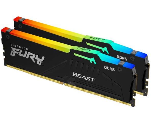 KINGSTON DIMM DDR5 64GB (2x32GB kit) 6000MTs KF560C36BBEAK2-64 FURY Beast RGB EXPO