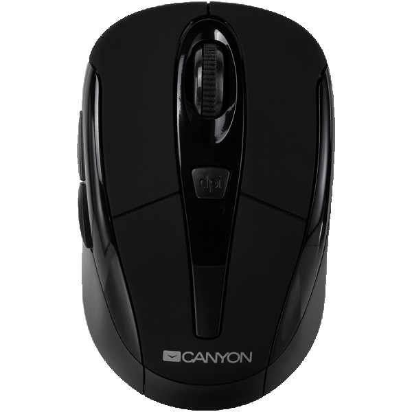 CANYON MSO-W6, 2.4GHz wireless optical mouse with 6 buttons, DPI 80012001600, Black, 92*55*35mm, 0.054kg ( CNR-MSOW06B ) 