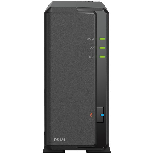 Synology DiskStation DS124 1-Bay NAS, CPU 4-core 1.7 GHz, 1 GB DDR4, 1 x 1Gbe LAN, 2 x USB 3.2 ( DS124 ) 