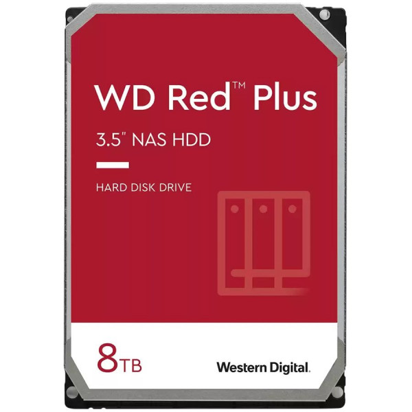 HDD NAS WD Red Plus 8TB CMR, 3.5, 256MB, 5640 RPM, SATA, TBW: 180 ( WD80EFPX ) 