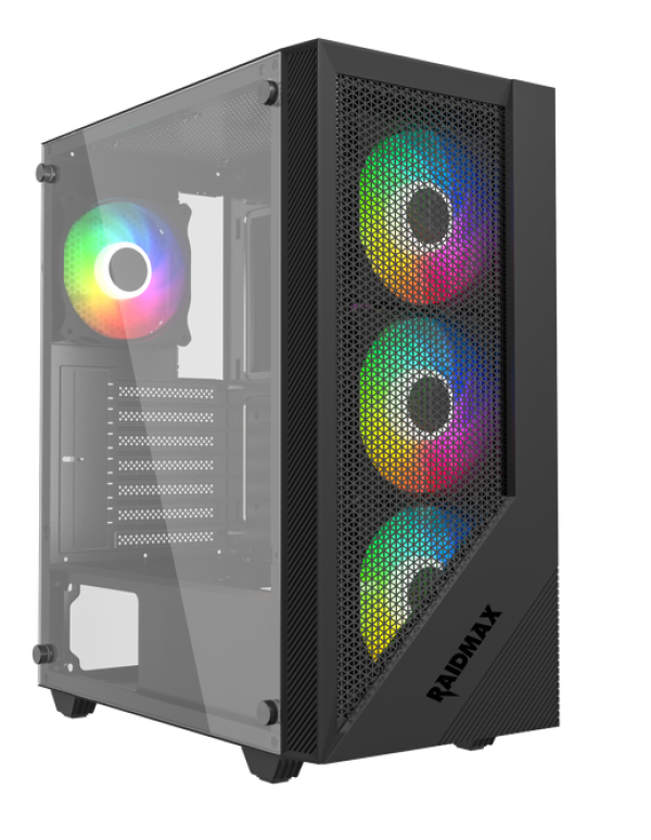 Kuciste Raidmax Obsidian windowblack, 4x 120mm RGB650WRO650RGB