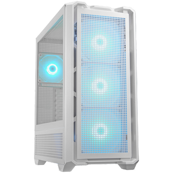 COUGAR | MX600 White | PC Case | Mid Tower  Mesh Front Panel  3 x 140mm + 1 x 120mm Fans  Transparent Left Panel ( CGR-57C9W-RGB ) 