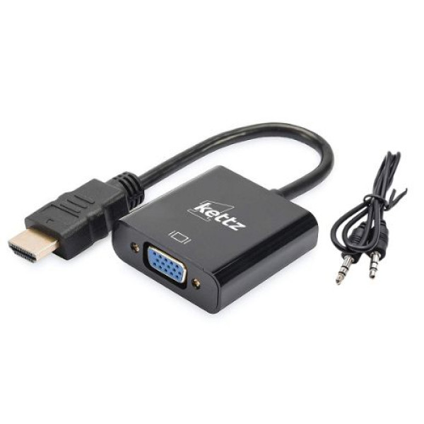 Adapter Kettz HV-5500 HDMI-VGA MF + audio