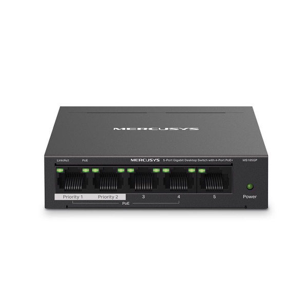 Mercusys MS105GP v2.0, 5-Port Gigabit Desktop Switch with 4-Port PoE+ ( 5564 )