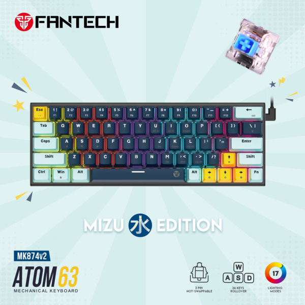 Tastatura Mehanicka Gaming Fantech MK874 RGB Atom 63 Navy (Blue switch)