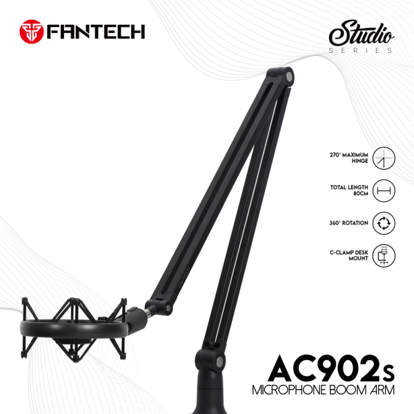 Studijski stalak za mikrofon Fantech AC902s Microfone boom arm crni