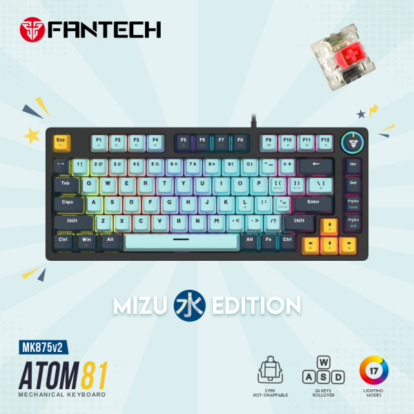 Tastatura Mehanicka Gaming Fantech MK875 RGB Atom 81 SkyBlue (Red switch)