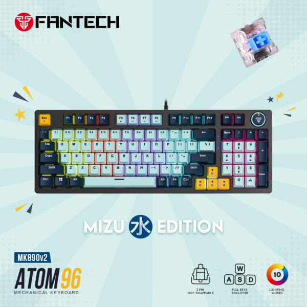 Tastatura Mehanicka Gaming Fantech MK890 RGB Atom MK96 SkyBlue (Blue switch)