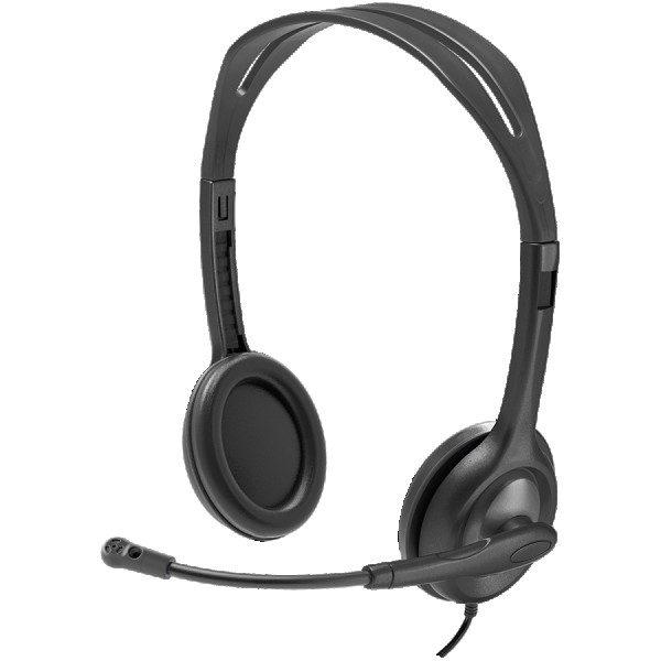 LOGITECH H111 Corded Stereo Headset - BLACK - 3.5 MM ( 981-000593 ) 